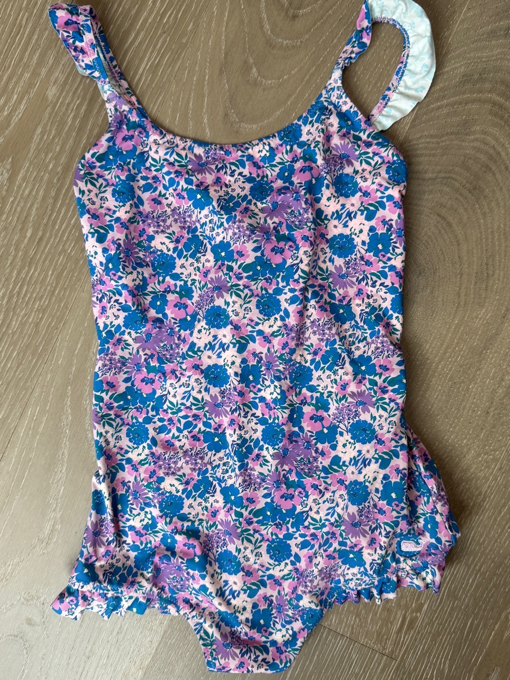 Vineyard Vines Girls Floral One-Piece Swimsuit in Pink & Blue